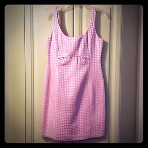 J. Crew Pink & Metallic Polkadot Mini Dress, Sz 4